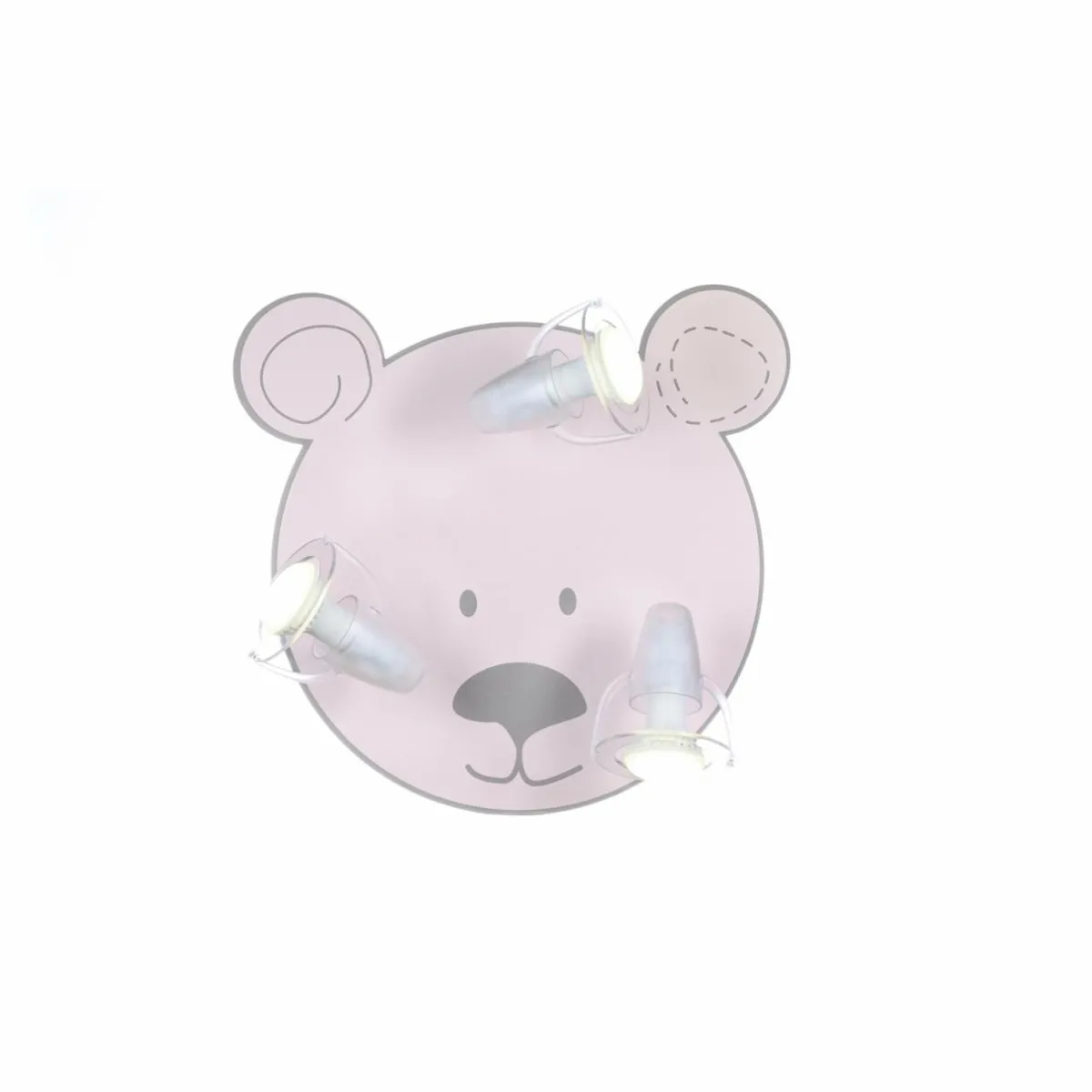 plafonnier_ours_avec__spots_rose_1.webp Discount Waldi-Leuchten GmbH Plafonnier Ours avec 3 spots, rose