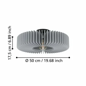 Discount EGLO Plafonnier Palombaia en forme d'éventail, gris