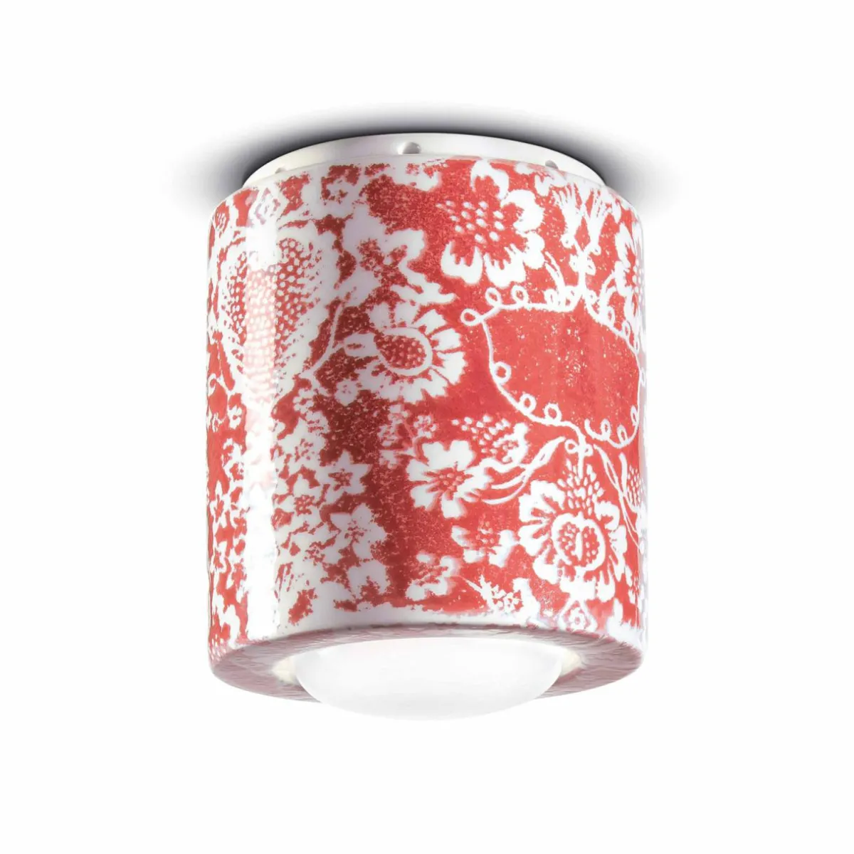plafonnier_pi_motif_floral___cm_rougeblanc_0.webp Sale Ferroluce Plafonnier PI, motif floral, Ø 12,5 cm rouge/blanc