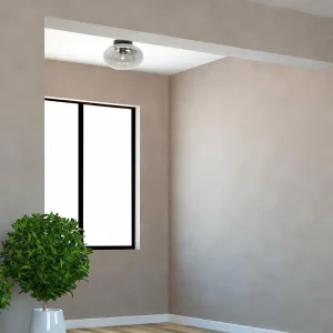 New Steinhauer Plafonnier Reflexion, Ø 25 cm, verre, noir/gris fumée
