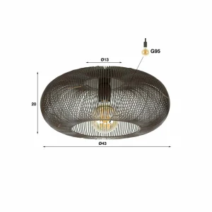 Cheap Zijlstra Plafonnier Rippberg, noir, à 1 lampe