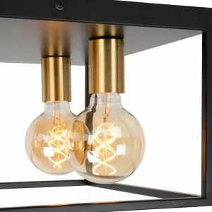 Cheap Lucide Plafonnier Ruben, noir, 36 cm, à 4 lampes, métal, E27
