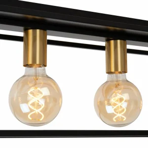 Hot Lucide Plafonnier Ruben, noir, 90 cm, 4 lampes, métal, E27