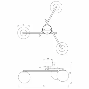 Best Sale Luminex Plafonnier Rune avec abat-jour en verre, à 3 lampes