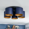 Cheap Luminex Plafonnier Soho cylindrique, à 5 lampes bleu/doré
