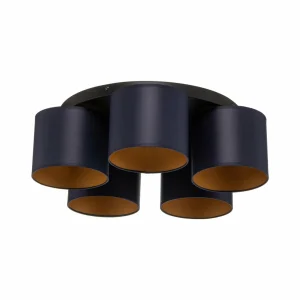 Cheap Luminex Plafonnier Soho cylindrique, à 5 lampes bleu/doré