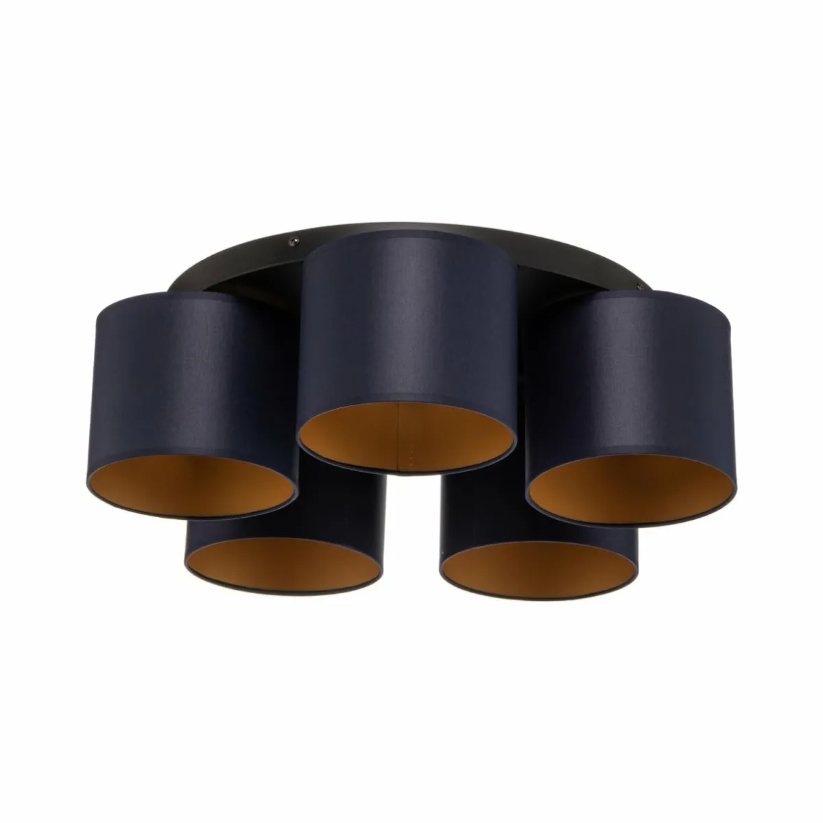 plafonnier_soho_cylindrique__lampes_bleudor_1.webp Cheap Luminex Plafonnier Soho cylindrique, à 5 lampes bleu/doré