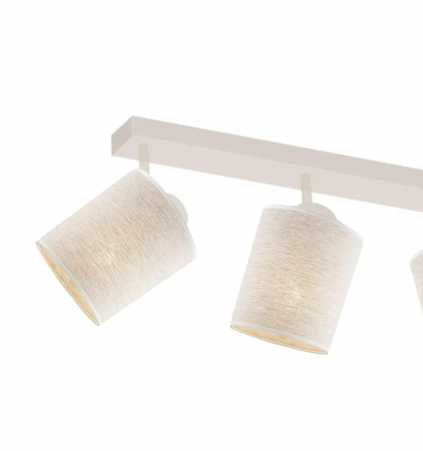 Cheap Argon Plafonnier Suerte, blanc crème, textile en lin, à 4 lampes