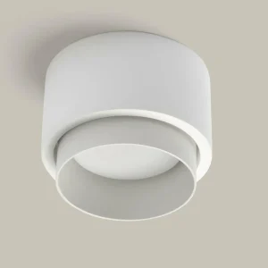 New TECNICO by Sforzin Plafonnier Syme, blanc, rond, Ø 11 cm, plâtre, GX53