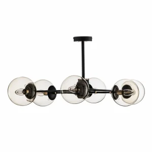 Best Alfa Plafonnier Tanos à 6 lampes, noir/doré
