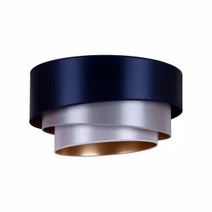 Store Euluna Plafonnier Trio Ø 60 cm, navy/argenté/blanc/doré
