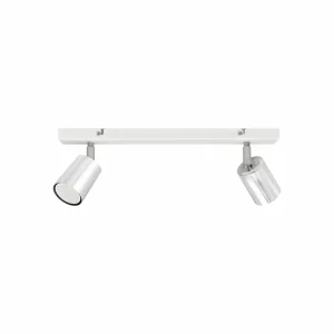 Best HELAM Plafonnier Tune II, blanc/chrome, métal, à 2 lampes, E27