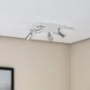 Online HELAM Plafonnier Tune II, blanc/chrome, métal, 4 lampes, carré
