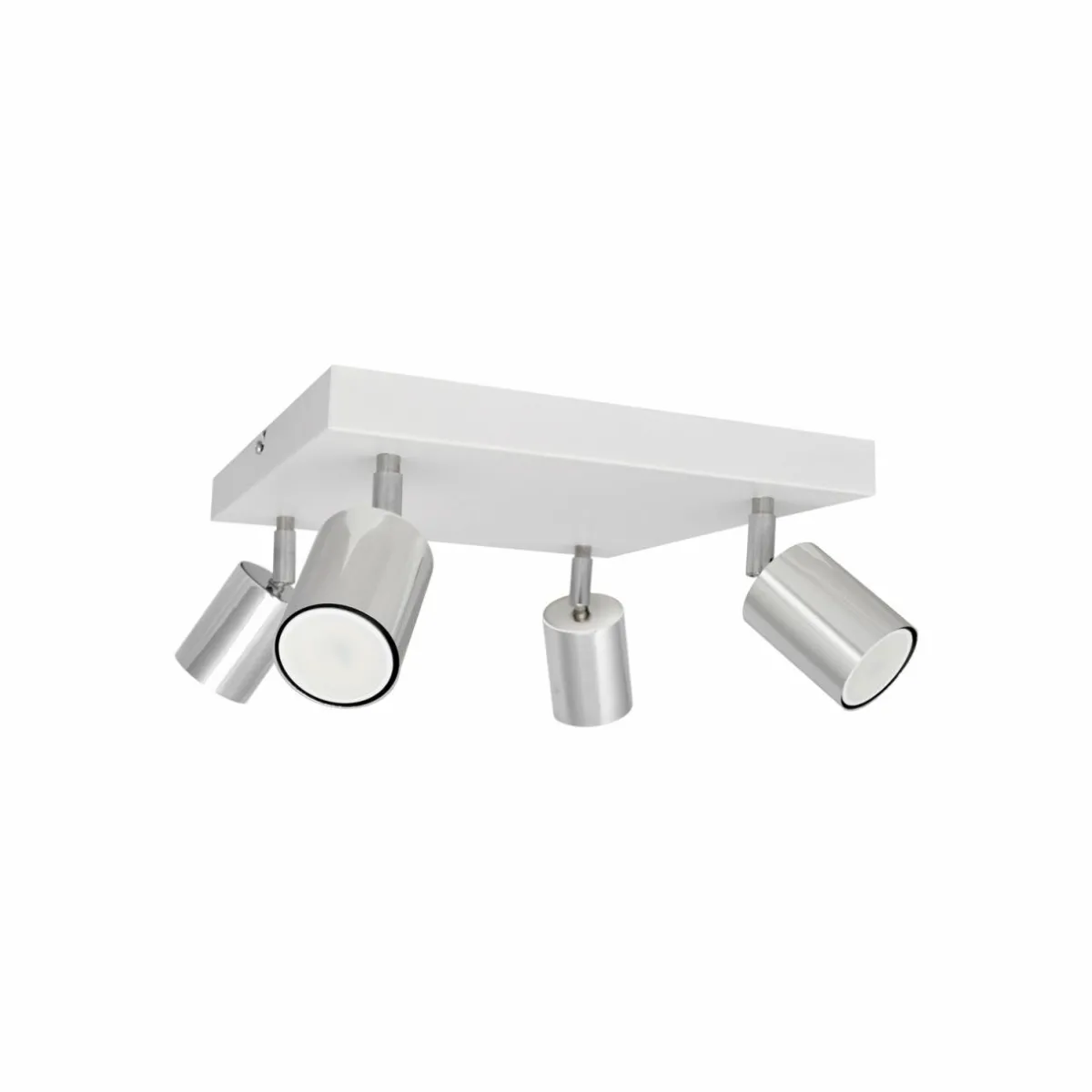 plafonnier_tune_ii_blancchrome_mtal__lampes_carr_1.webp Online HELAM Plafonnier Tune II, blanc/chrome, métal, 4 lampes, carré