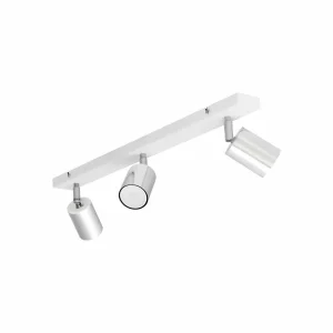 Flash Sale HELAM Plafonnier Tune II, blanc/chrome, métal, 3 lampes, E27