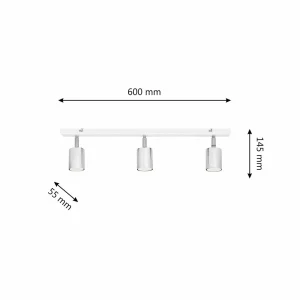 Flash Sale HELAM Plafonnier Tune II, blanc/chrome, métal, 3 lampes, E27