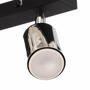 Best HELAM Plafonnier Tune II, noir/chrome, métal, 3 lampes, E27