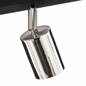 Best HELAM Plafonnier Tune II, noir/chrome, métal, 3 lampes, E27