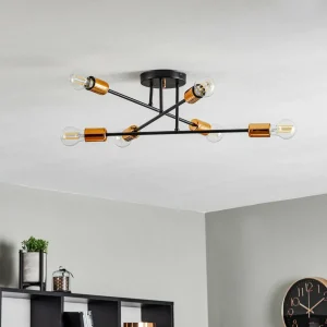 Cheap EMIBIG LIGHTING Plafonnier Veken 6B en noir et cuivré