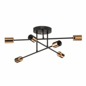 Cheap EMIBIG LIGHTING Plafonnier Veken 6B en noir et cuivré
