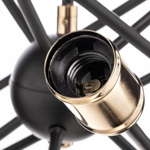 Hot Alfa Plafonnier Virginia 2 à 6 lampes, noir/doré