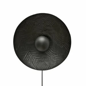 Discount PR Home Applique murale Ribble, noir mat, Ø 35 cm, métal