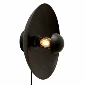 Discount PR Home Applique murale Ribble, noir mat, Ø 35 cm, métal