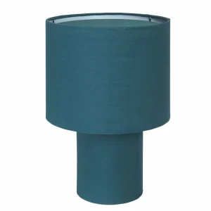 Discount PR Home Lampe à poser Leah, pétrole, hauteur 28 cm, textile