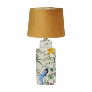 Hot PR Home Lampe à poser Li Na, or, Ø 30 cm, céramique, velours