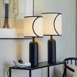 Cheap PR Home Lampe de table Carter Celyn Ava blanc cassé/noir Ø 20 cm