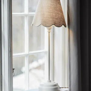 Outlet PR Home Lampe de table Lottie Jasmine lin beige/blanc ancien Ø21cm
