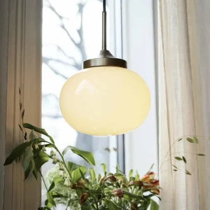 Online PR Home Suspension Elsy, laiton, verre crème, connecteur