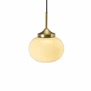 Online PR Home Suspension Elsy, laiton, verre crème, connecteur