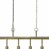 Online PR Home Suspension Nora à 4 lampes, métal, laiton antique