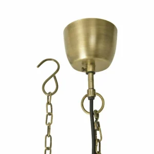 Online PR Home Suspension Nora à 4 lampes, métal, laiton antique