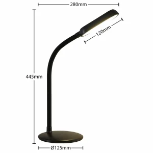 Cheap PRIOS lampe de table LED rechargeable Opira, noir, USB, variateur tactile