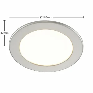Shop PRIOS lampe encastrable LED Cadance, argent, 17 cm, 3 pièces, intensité