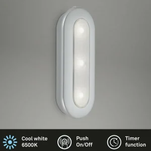Store Briloner Push light LED Row, à piles, 6 500 K, 15 cm