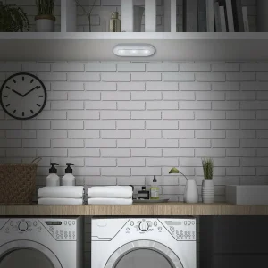 Store Briloner Push light LED Row, à piles, 6 500 K, 15 cm