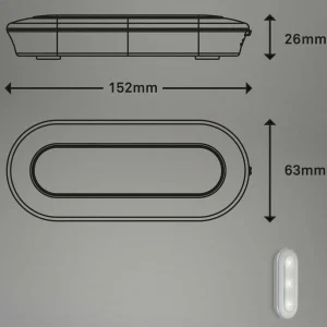 Store Briloner Push light LED Row, à piles, 6 500 K, 15 cm