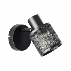 Store Brilliant Spot mural Bano, largeur 13,5 cm, noir mat, métal