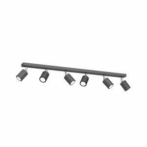 Shop Luminex Spot plafond Jarek anthracite/chromé, à 6 lampes