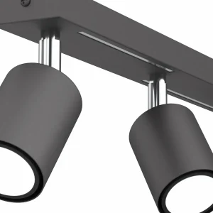 Discount Luminex Spot plafond Jarek anthracite/chromé, à 3 lampes
