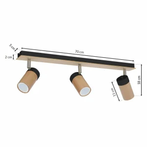 Online Eko-Light Spot pour plafond Baron, trois lampes, noir/doré