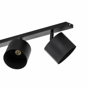Hot ALDEX Spot pour plafond Bot, noir, à quatre lampes