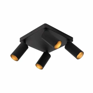 Best Sale Lucide Spot pour plafond Clubs, noir, 4 lampes, GU10, aluminium
