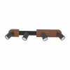 Best TK Lighting Spot pour plafond Cover Wood, noyer, à 4 lampes