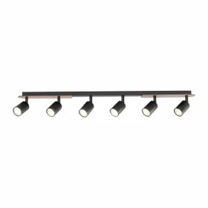 Cheap TK Lighting Spot pour plafond Cover Wood, noyer, à 6 lampes