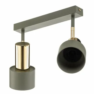 Shop Argon Spot pour plafond Destin, à 2 lampes, vert/laiton