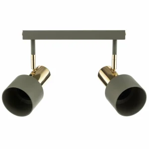 Shop Argon Spot pour plafond Destin, à 2 lampes, vert/laiton